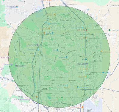 Approximate 5-mile service area
